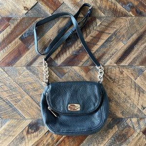 Michael Koran Black and Gold Chain Crossbody Bag